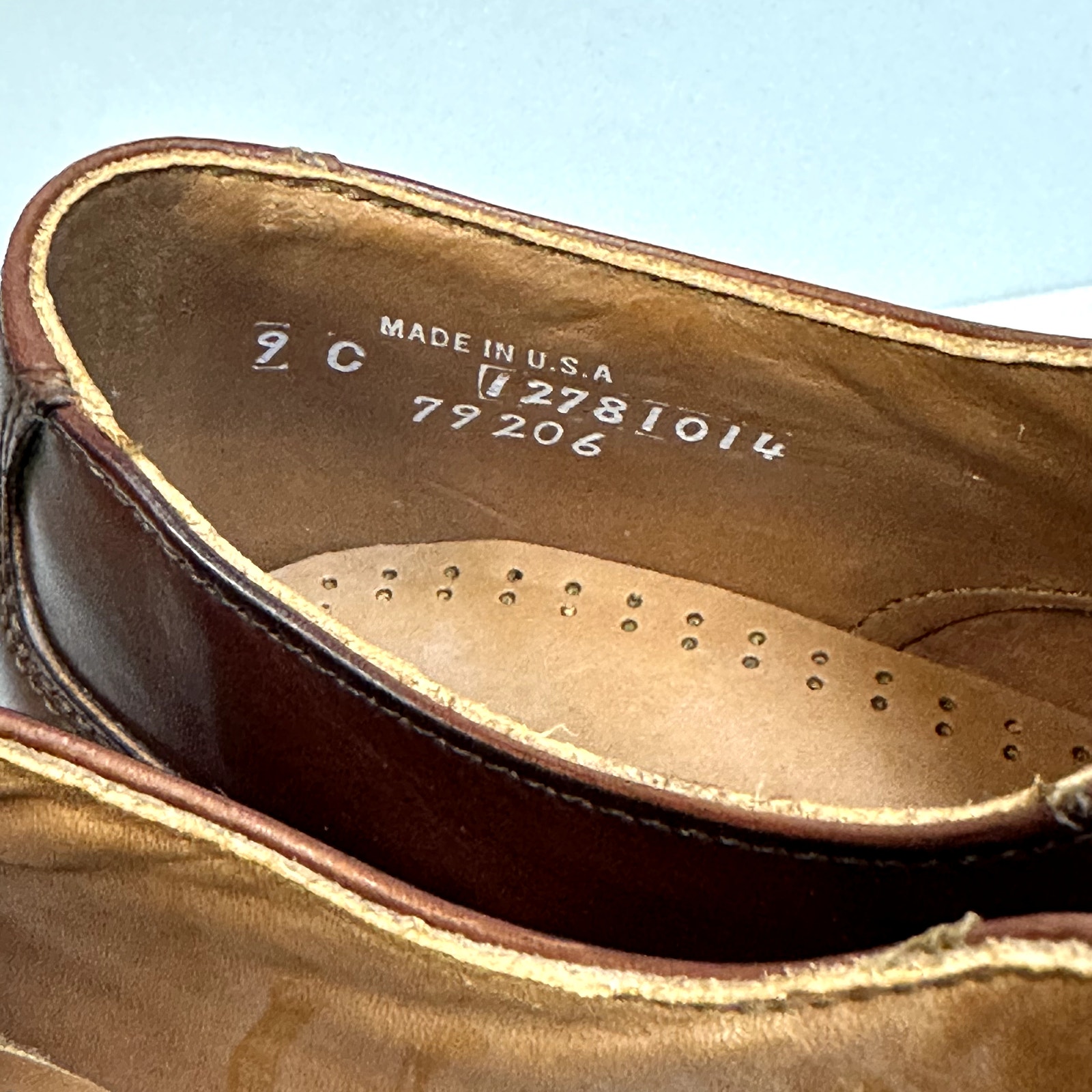 Nib Rancourt & Co. X Footjoy Split Toe Derby Dress Shoe Brown Calf 79206 9 C — image 6 of 8
